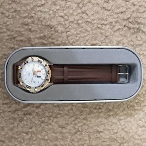 Logoart Miami Hurricanes silver and gold plated stainless steel watch